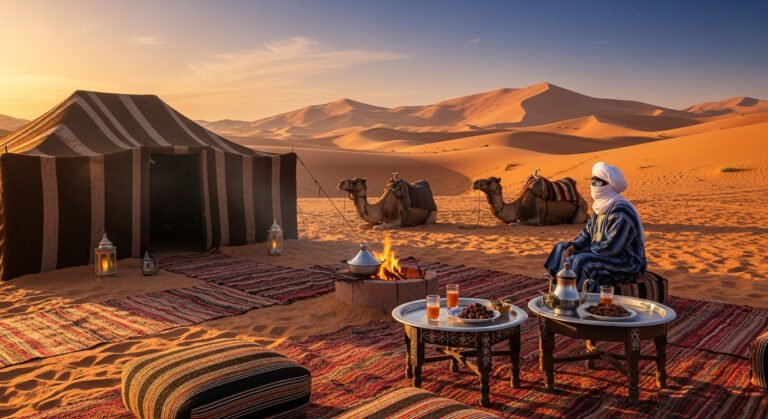 camping in the Moroccan Sahara