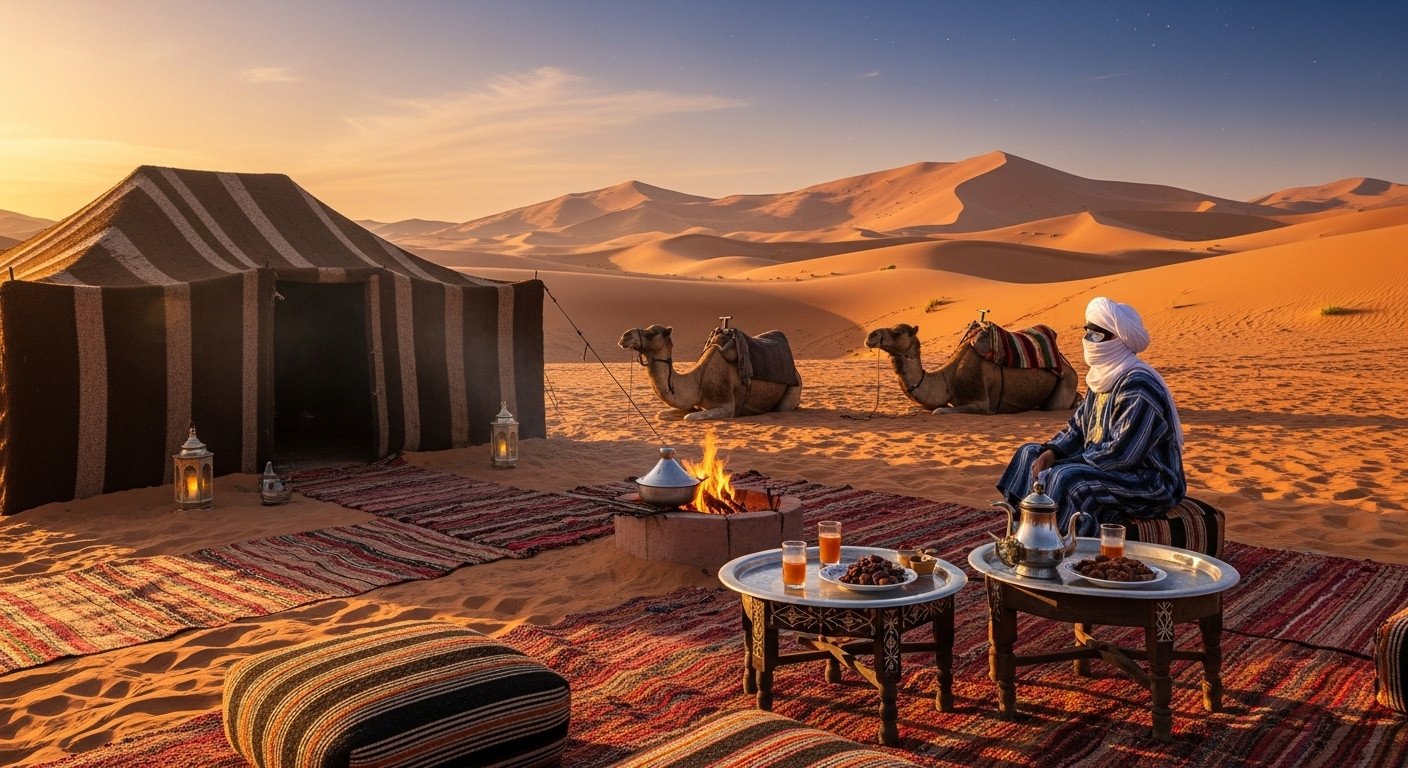 camping in the Moroccan Sahara